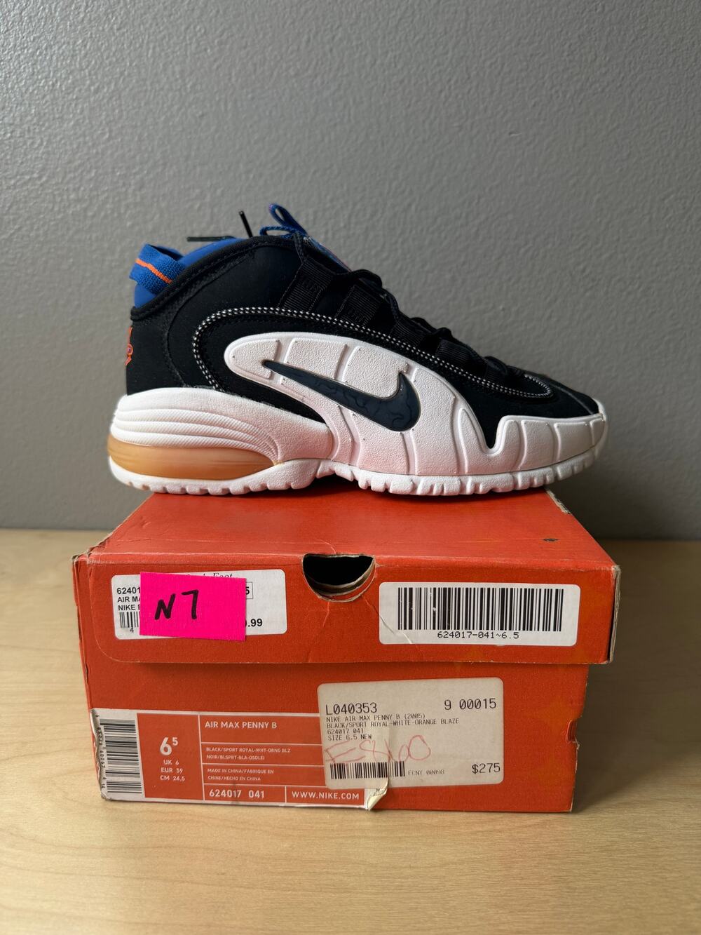 Nike Air Max Penny B Knicks Black Royal 2005 6.5